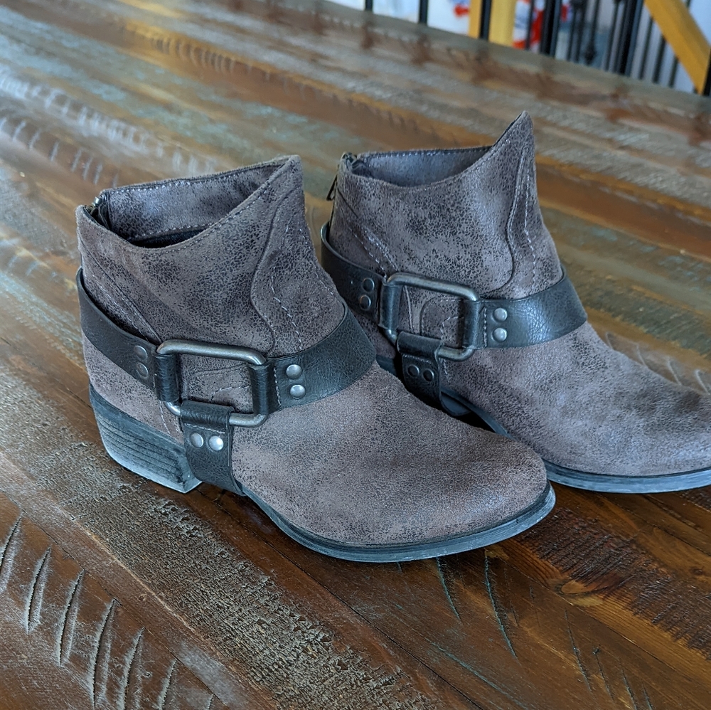 Distressed ankle boots
